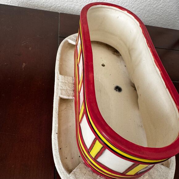 Diner Bird Feeder Glazed Hand Painted 2PC Ceramic Outdoor Retro Hangable Whimsy - Picture 8 of 14